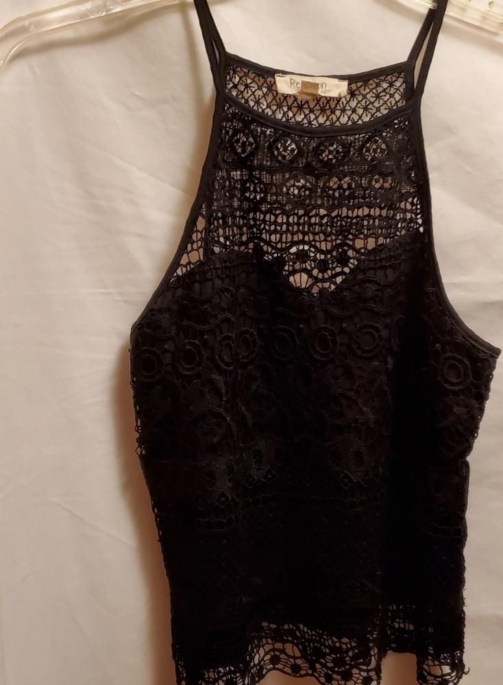 REBELLION BLACK LACY TOP. MEDIUM, BACK ALL LACE, PERFECT CONDITION